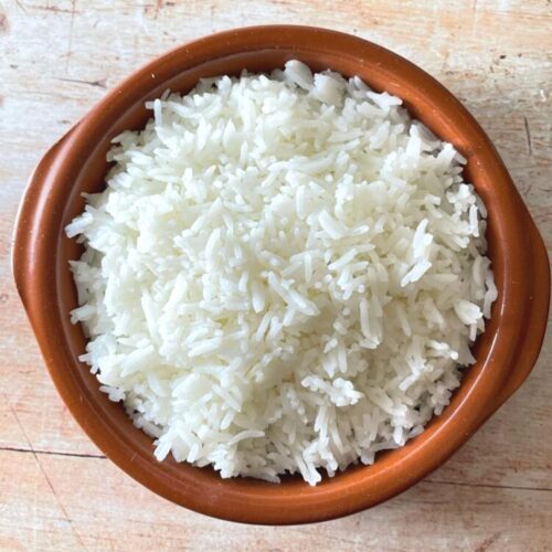 Boiled basmati rice for dog