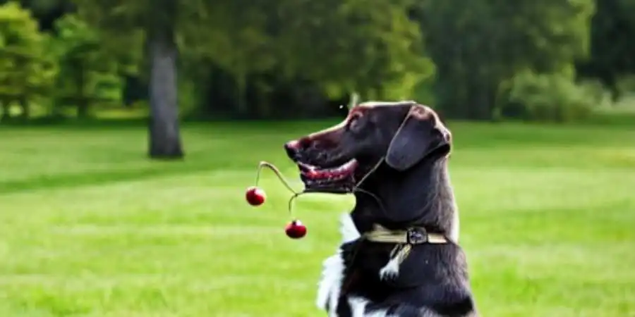 A-dog-eating-cherries